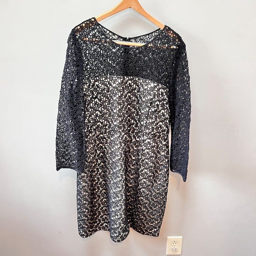 J. Crew Collection Lace Dress In Black Ivory NWT Women’s Size: 14